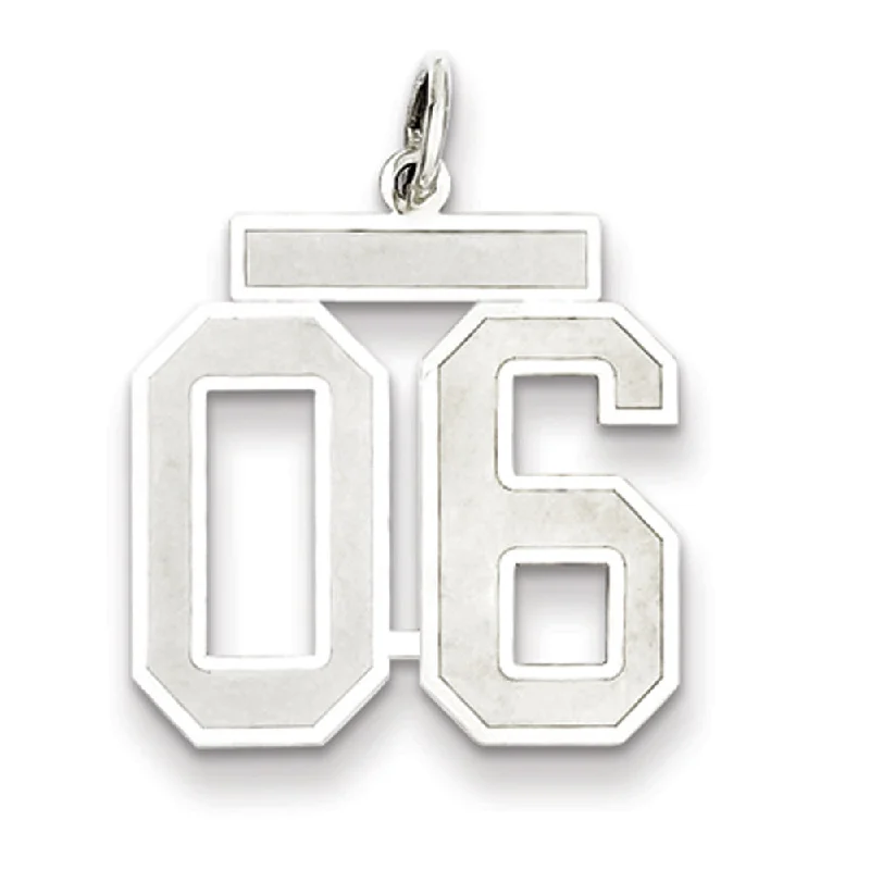 Personalized Jewelry At Special Discount Rates Sterling Silver, Jersey Collection, Medium Number 06 Pendant Personalized Jewelry At Special Discount Rates Sterling Silver, Jersey Collection, Medium Number 06 Pendant