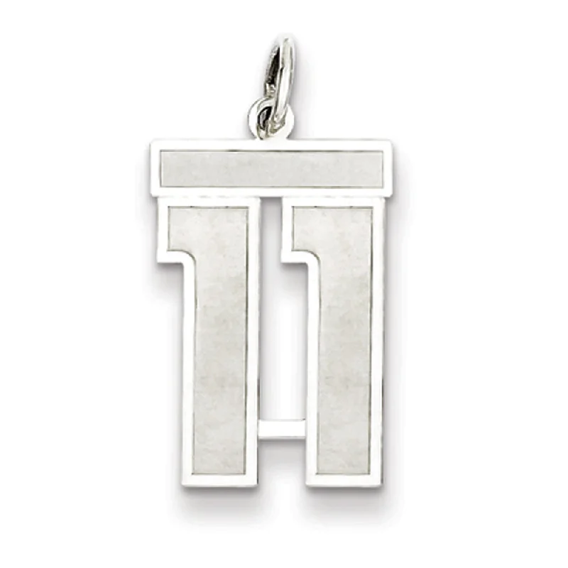 Special Deals On Handcrafted And Designer Jewelry Sterling Silver, Jersey Collection, Medium Number 11 Pendant Special Deals On Handcrafted And Designer Jewelry Sterling Silver, Jersey Collection, Medium Number 11 Pendant