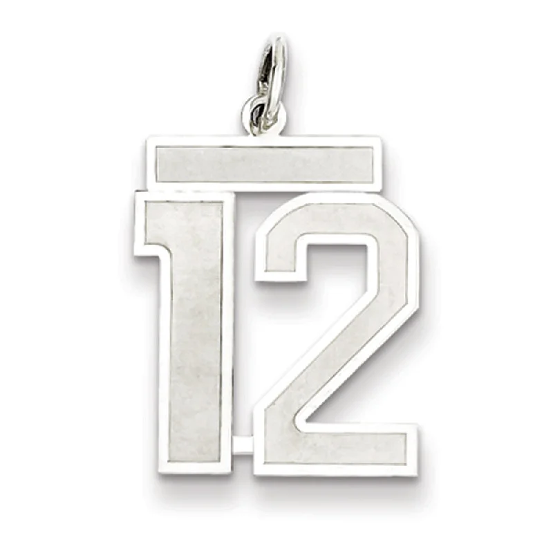 Holiday Jewelry Sale – Perfect Gifts At The Best Prices Sterling Silver, Jersey Collection, Medium Number 12 Pendant
