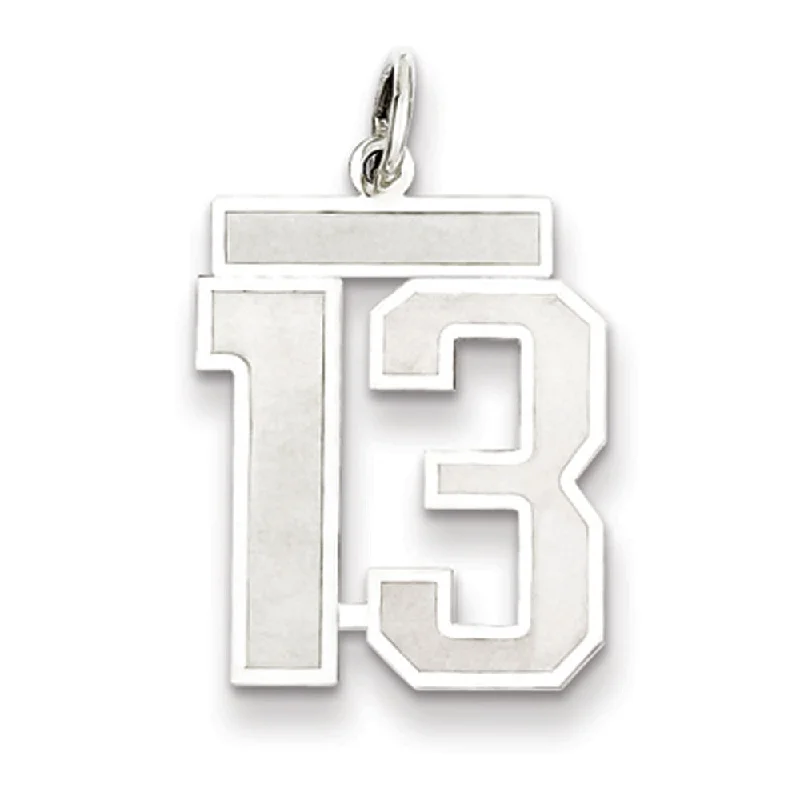 Premium Jewelry At Special Low Prices For A Limited Time Sterling Silver, Jersey Collection, Medium Number 13 Pendant Premium Jewelry At Special Low Prices For A Limited Time Sterling Silver, Jersey Collection, Medium Number 13 Pendant