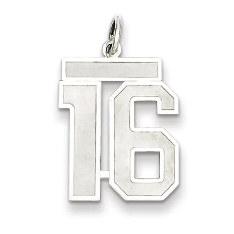 Limited-Time Offer On Elegant Jewelry Pieces Sterling Silver, Jersey Collection, Medium Number 16 Pendant Limited-Time Offer On Elegant Jewelry Pieces Sterling Silver, Jersey Collection, Medium Number 16 Pendant
