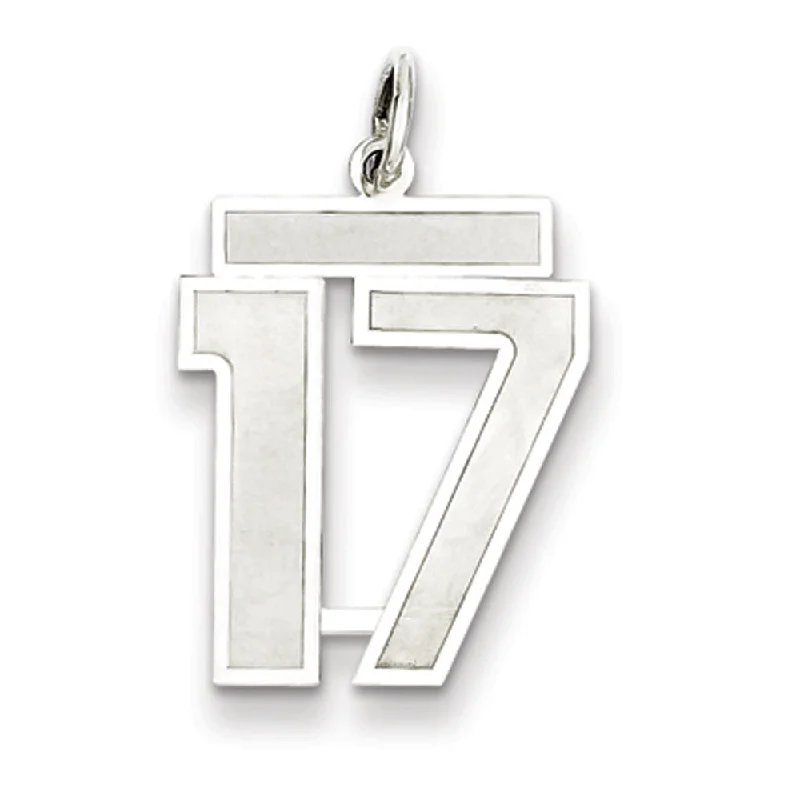 Huge Savings On Timeless Jewelry Collections Sterling Silver, Jersey Collection, Medium Number 17 Pendant Huge Savings On Timeless Jewelry Collections Sterling Silver, Jersey Collection, Medium Number 17 Pendant
