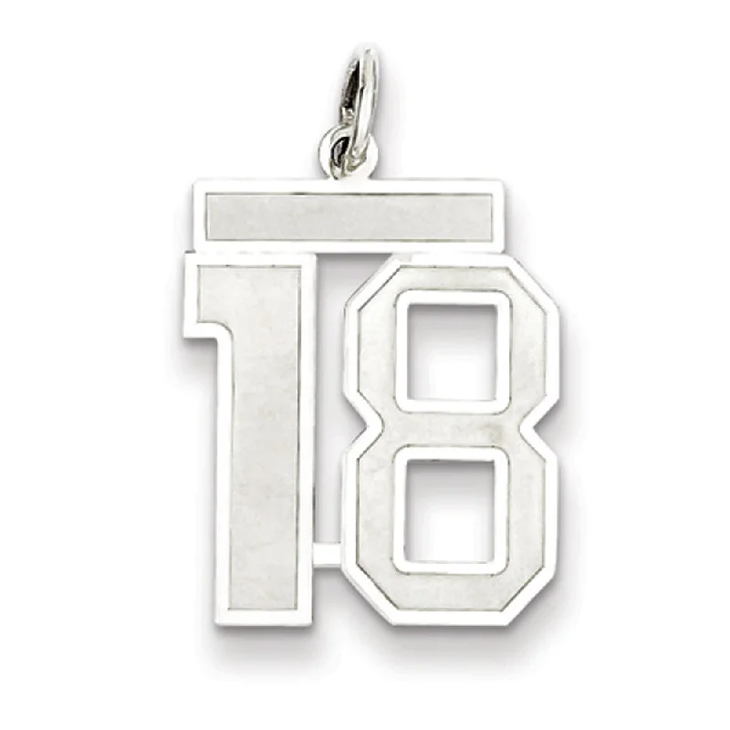 Exclusive Jewelry Offers – Shine For Less Sterling Silver, Jersey Collection, Medium Number 18 Pendant Exclusive Jewelry Offers – Shine For Less Sterling Silver, Jersey Collection, Medium Number 18 Pendant