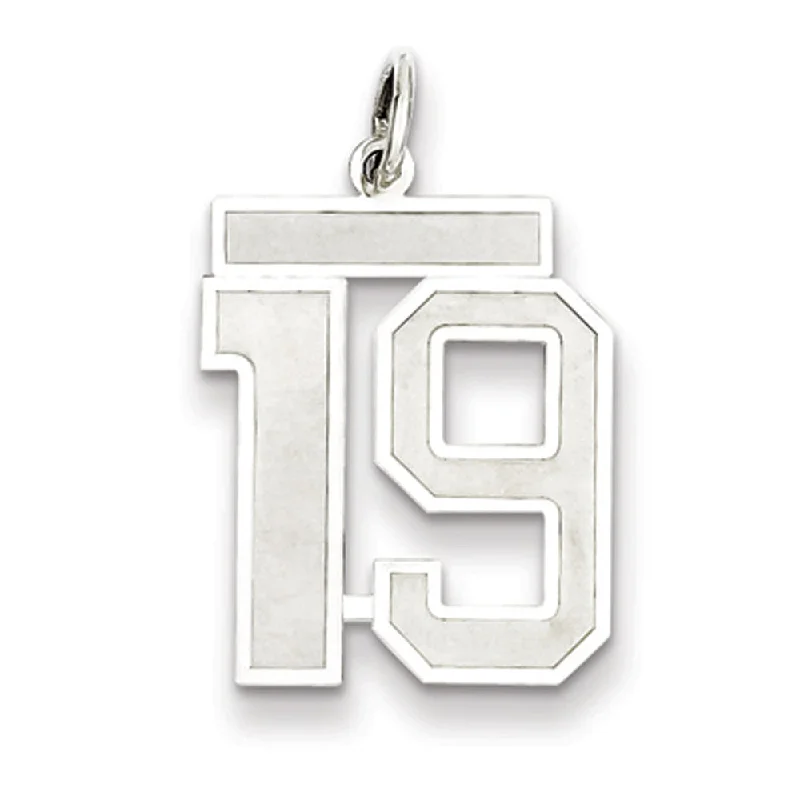 Trending Jewelry Styles Now At Limited-Time Discounts Sterling Silver, Jersey Collection, Medium Number 19 Pendant Trending Jewelry Styles Now At Limited-Time Discounts Sterling Silver, Jersey Collection, Medium Number 19 Pendant