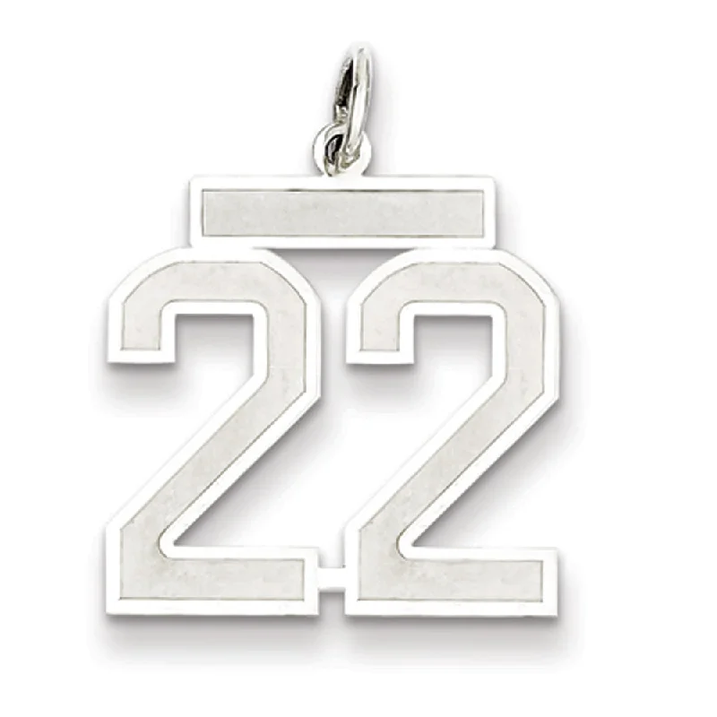 Luxury Jewelry At Unbeatable Discounts Sterling Silver, Jersey Collection, Medium Number 22 Pendant Luxury Jewelry At Unbeatable Discounts Sterling Silver, Jersey Collection, Medium Number 22 Pendant