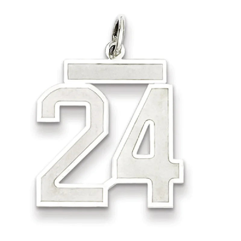 Exclusive Jewelry Offers – Sparkle For Less Sterling Silver, Jersey Collection, Medium Number 24 Pendant