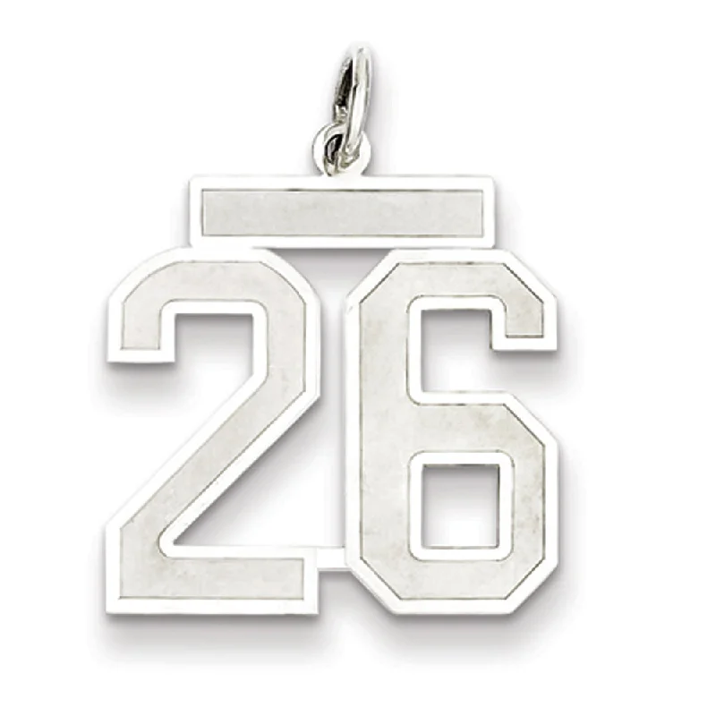 Affordable Luxury Jewelry For Every Occasion Sterling Silver, Jersey Collection, Medium Number 26 Pendant Affordable Luxury Jewelry For Every Occasion Sterling Silver, Jersey Collection, Medium Number 26 Pendant