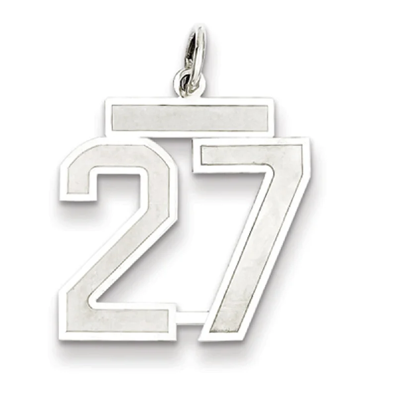 Shop Stylish Jewelry Now And Save Big Sterling Silver, Jersey Collection, Medium Number 27 Pendant Shop Stylish Jewelry Now And Save Big Sterling Silver, Jersey Collection, Medium Number 27 Pendant