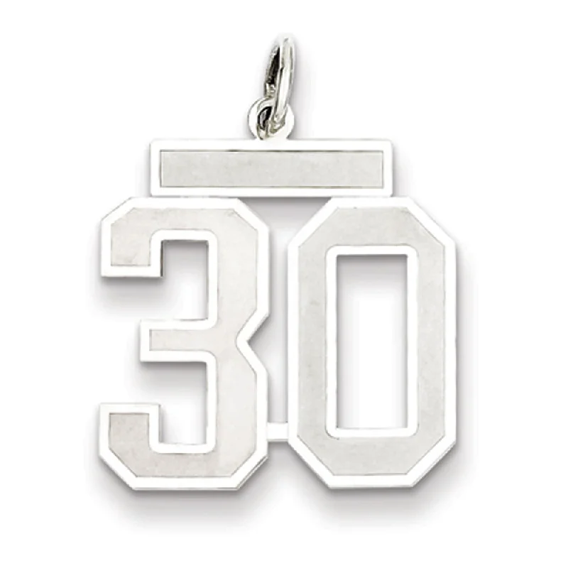 Gorgeous Jewelry, Limited-Time Savings Sterling Silver, Jersey Collection, Medium Number 30 Pendant Gorgeous Jewelry, Limited-Time Savings Sterling Silver, Jersey Collection, Medium Number 30 Pendant
