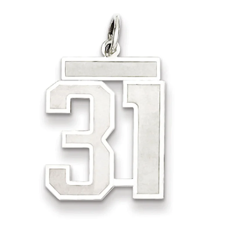 Jewelry Clearance Sale – Final Reductions Sterling Silver, Jersey Collection, Medium Number 31 Pendant Jewelry Clearance Sale – Final Reductions Sterling Silver, Jersey Collection, Medium Number 31 Pendant
