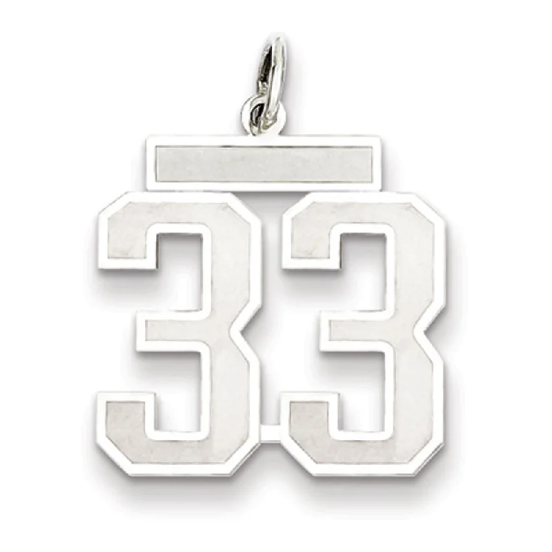 Grab Stylish Jewelry Before The Sale Ends Sterling Silver, Jersey Collection, Medium Number 33 Pendant Grab Stylish Jewelry Before The Sale Ends Sterling Silver, Jersey Collection, Medium Number 33 Pendant