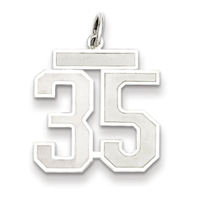 Celebrate With Sparkle – Jewelry Sale Now Live Sterling Silver, Jersey Collection, Medium Number 35 Pendant Celebrate With Sparkle – Jewelry Sale Now Live Sterling Silver, Jersey Collection, Medium Number 35 Pendant