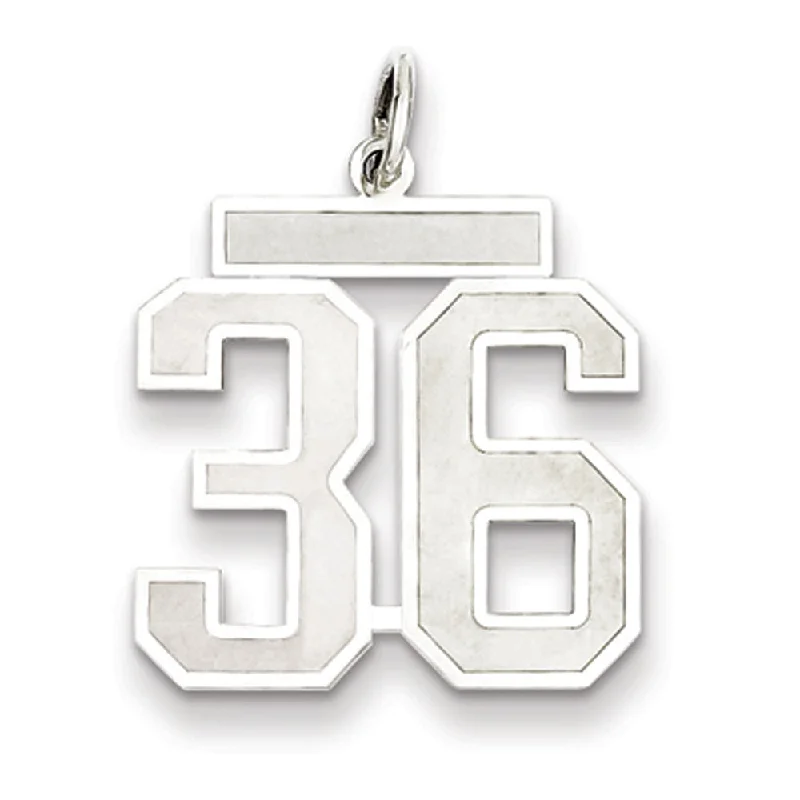 Flash Jewelry Sale – Get Stunning Pieces At Low Prices Sterling Silver, Jersey Collection, Medium Number 36 Pendant