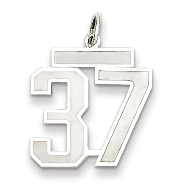 High-End Jewelry, Now More Affordable Than Ever Sterling Silver, Jersey Collection, Medium Number 37 Pendant