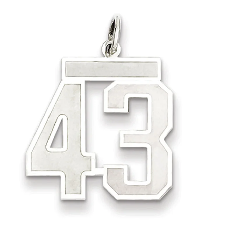 Stunning Jewelry At Even More Stunning Prices Sterling Silver, Jersey Collection, Medium Number 43 Pendant