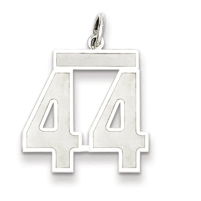 Sparkle On A Budget – Fine Jewelry For Less Sterling Silver, Jersey Collection, Medium Number 44 Pendant