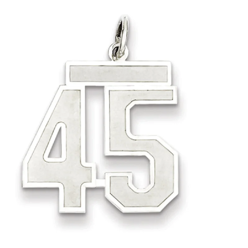 Timeless Elegance, Temporary Discounts – Act Fast Sterling Silver, Jersey Collection, Medium Number 45 Pendant
