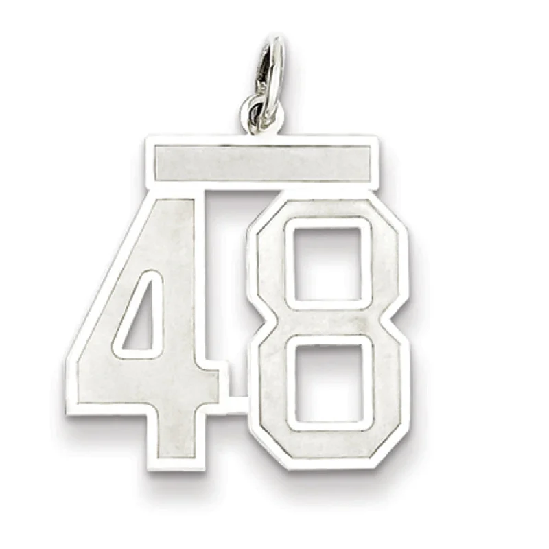 Exclusive Online Jewelry Sale – Don't Wait Sterling Silver, Jersey Collection, Medium Number 48 Pendant