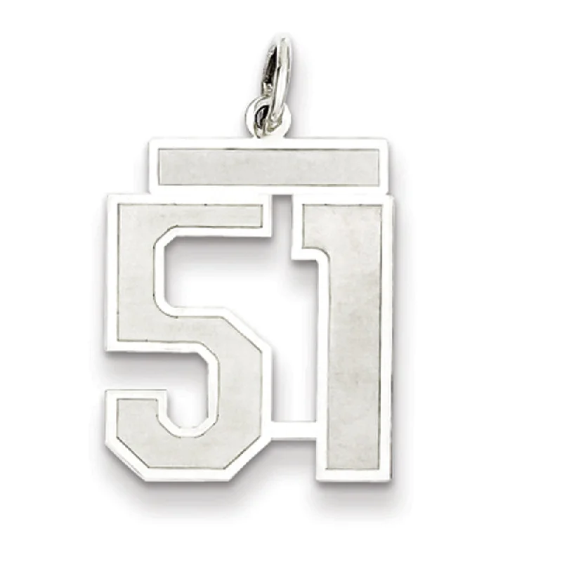 Shop Handcrafted Jewelry At Special Promotional Rates Sterling Silver, Jersey Collection, Medium Number 51 Pendant