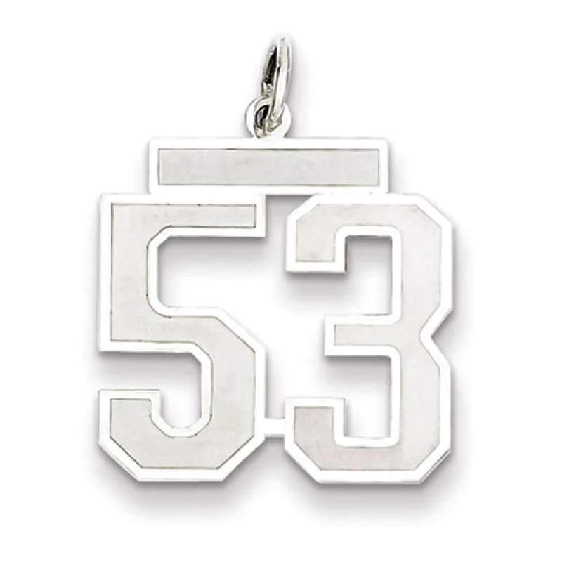 Personalized Jewelry Sale – Unique Gifts At Low Prices Sterling Silver, Jersey Collection, Medium Number 53 Pendant