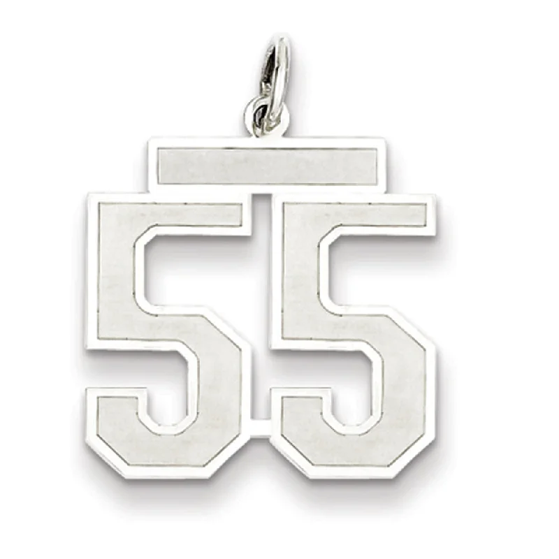 Your Perfect Accessory Now At The Best Price Sterling Silver, Jersey Collection, Medium Number 55 Pendant