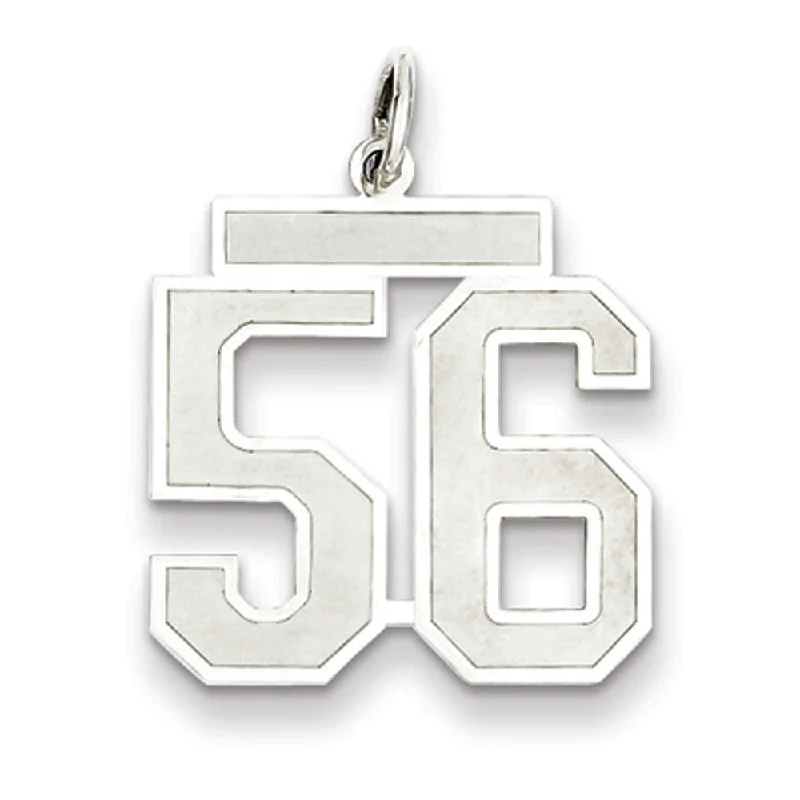 Dainty And Elegant Jewelry Now At Reduced Prices Sterling Silver, Jersey Collection, Medium Number 56 Pendant