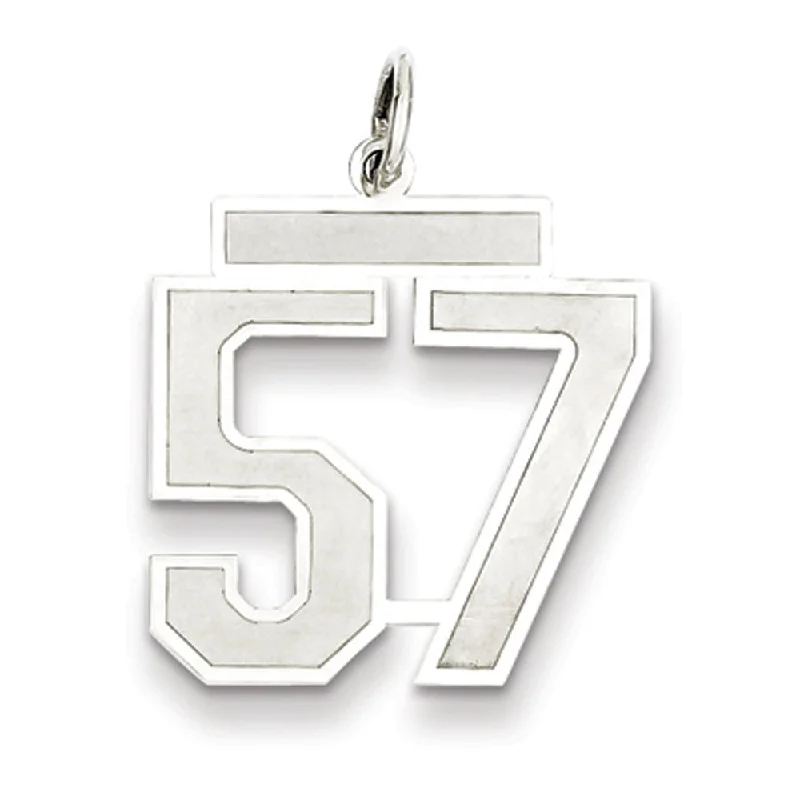 Exclusive Gemstone Jewelry Markdowns – Shop Now Sterling Silver, Jersey Collection, Medium Number 57 Pendant