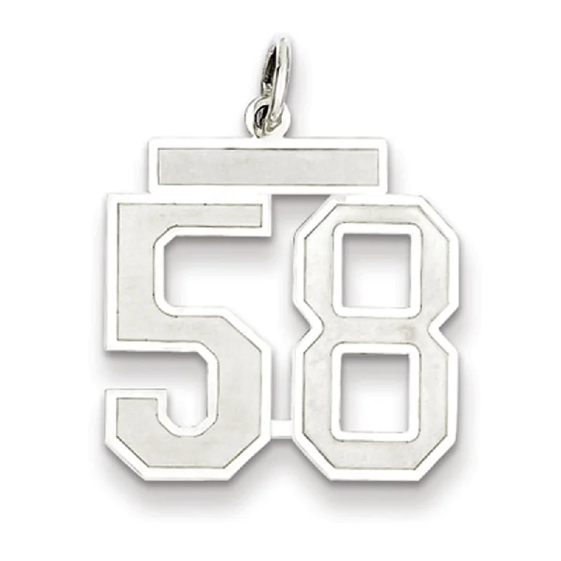Shine In Style – Shop Jewelry Discounts Today Sterling Silver, Jersey Collection, Medium Number 58 Pendant