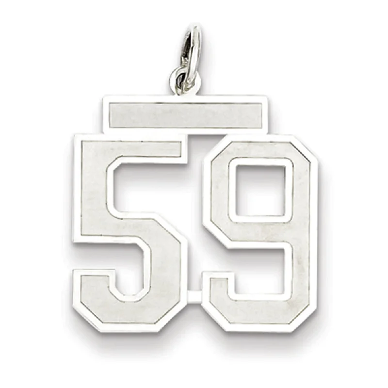 Elevate Your Outfit With Discounted Statement Jewelry Sterling Silver, Jersey Collection, Medium Number 59 Pendant