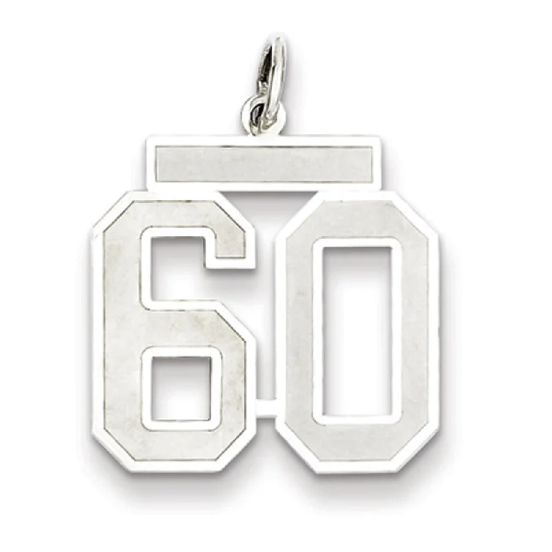 Timeless Jewelry Styles At Wallet-Friendly Prices Sterling Silver, Jersey Collection, Medium Number 60 Pendant Timeless Jewelry Styles At Wallet-Friendly Prices Sterling Silver, Jersey Collection, Medium Number 60 Pendant