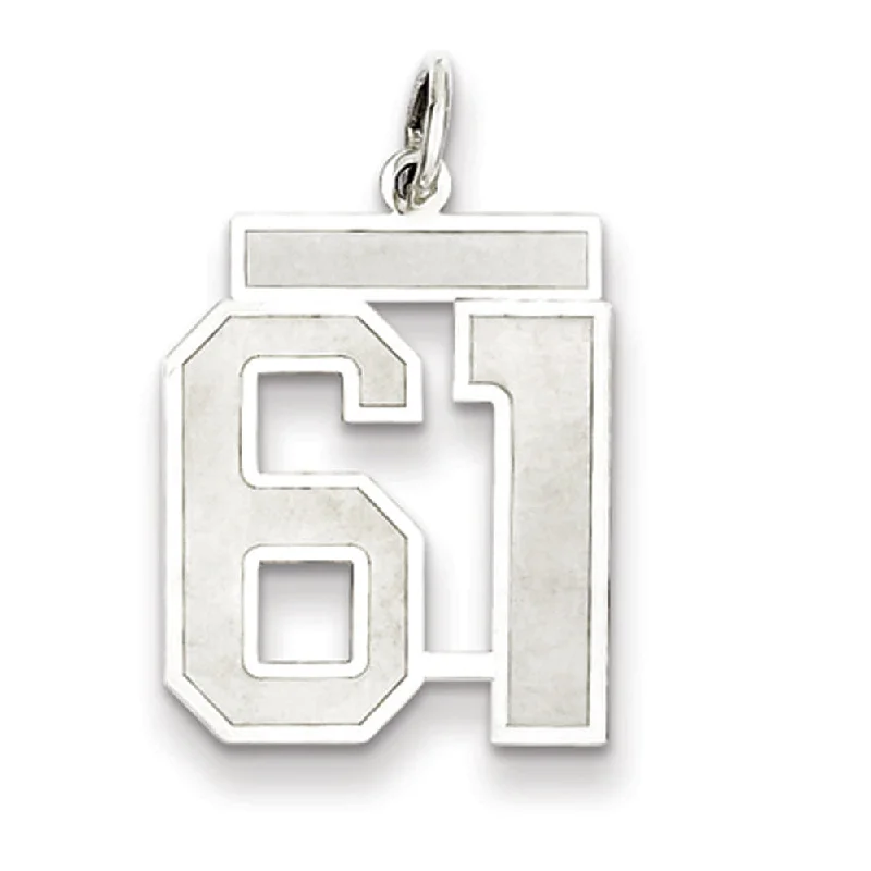 Premium Jewelry, Premium Discounts – Act Fast Sterling Silver, Jersey Collection, Medium Number 61 Pendant Premium Jewelry, Premium Discounts – Act Fast Sterling Silver, Jersey Collection, Medium Number 61 Pendant
