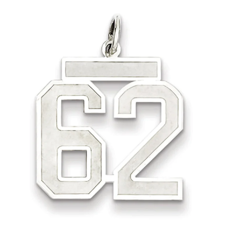 Don't Miss Out On Bestselling Jewelry At Special Prices Sterling Silver, Jersey Collection, Medium Number 62 Pendant Don't Miss Out On Bestselling Jewelry At Special Prices Sterling Silver, Jersey Collection, Medium Number 62 Pendant