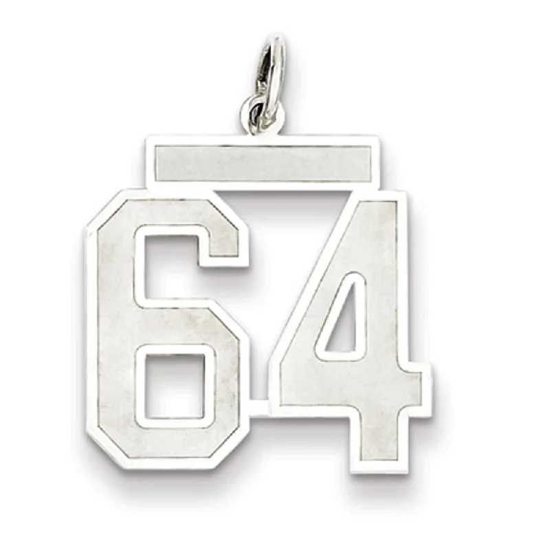 Unlock Unbeatable Jewelry Deals Before They’Re Gone Sterling Silver, Jersey Collection, Medium Number 64 Pendant Unlock Unbeatable Jewelry Deals Before They’Re Gone Sterling Silver, Jersey Collection, Medium Number 64 Pendant