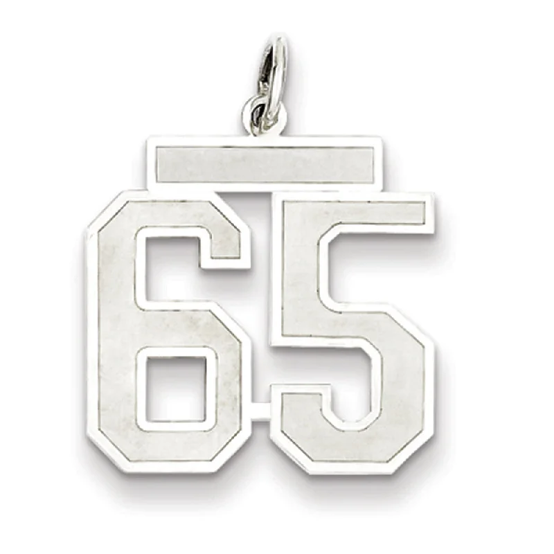 Jewelry Clearance Event – Stock Up Before It's Over Sterling Silver, Jersey Collection, Medium Number 65 Pendant Jewelry Clearance Event – Stock Up Before It's Over Sterling Silver, Jersey Collection, Medium Number 65 Pendant