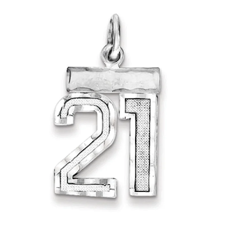 Dazzle In Elegance With Our Biggest Jewelry Sale Sterling Silver, Varsity Collection, Small D/C Pendant, Number 21 Dazzle In Elegance With Our Biggest Jewelry Sale Sterling Silver, Varsity Collection, Small D/C Pendant, Number 21