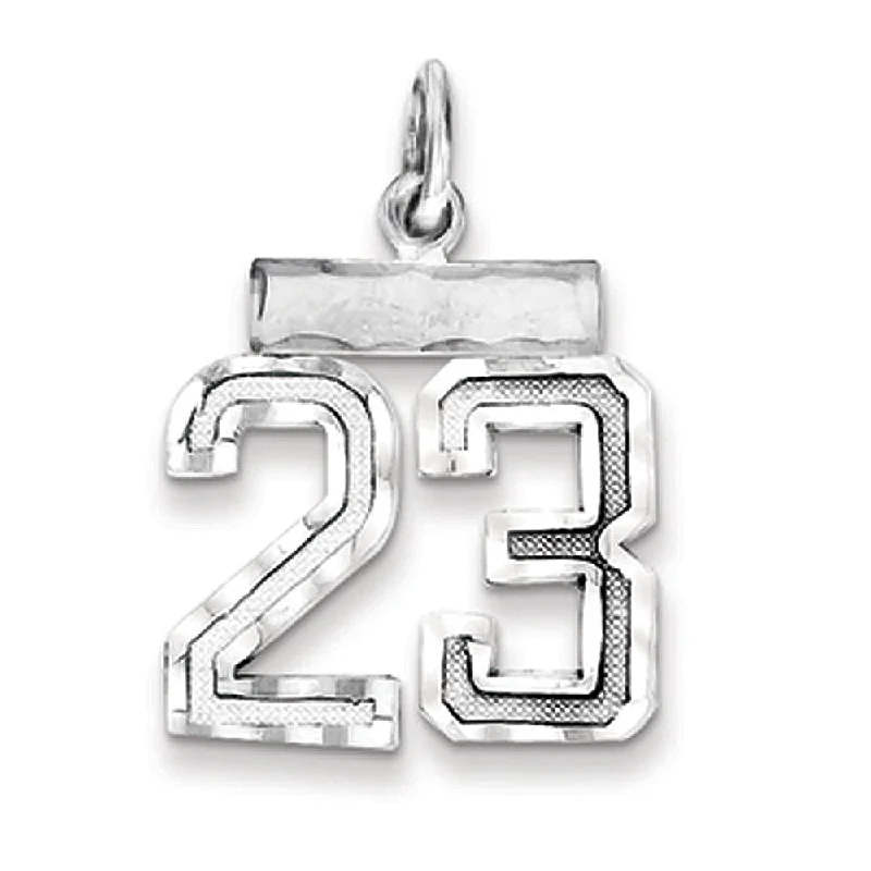 Accessorize For Less – Luxury Jewelry At Affordable Prices Sterling Silver, Varsity Collection, Small D/C Pendant, Number 23 Accessorize For Less – Luxury Jewelry At Affordable Prices Sterling Silver, Varsity Collection, Small D/C Pendant, Number 23