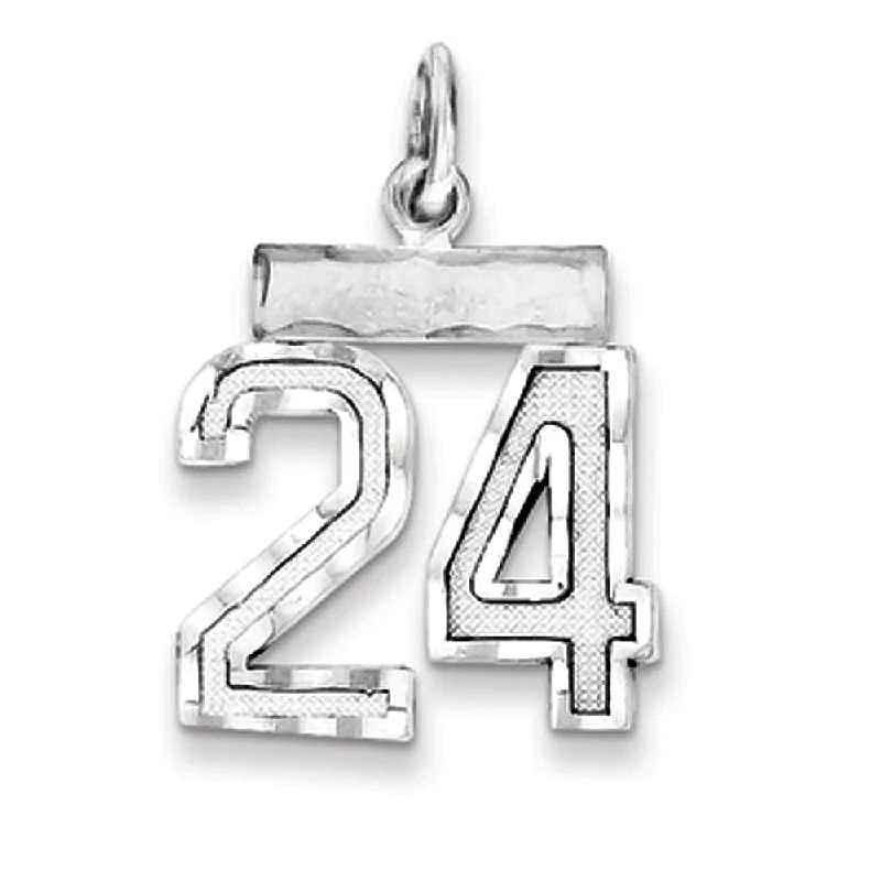 Get The Sparkle You Love At Prices You Adore Sterling Silver, Varsity Collection, Small D/C Pendant, Number 24 Get The Sparkle You Love At Prices You Adore Sterling Silver, Varsity Collection, Small D/C Pendant, Number 24