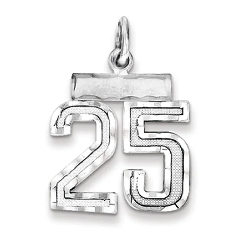 Luxury Handcrafted Jewelry For Elegant Looks Sterling Silver, Varsity Collection, Small D/C Pendant, Number 25
