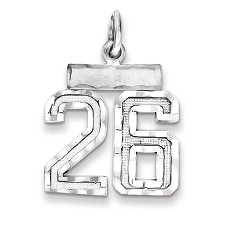 High-Quality Gemstone Jewelry For Special Occasions Sterling Silver, Varsity Collection, Small D/C Pendant, Number 26