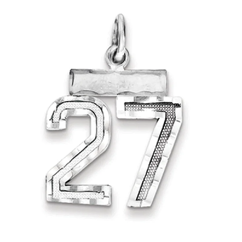 Bohemian-Inspired Jewelry For Free-Spirited Fashion Sterling Silver, Varsity Collection, Small D/C Pendant, Number 27