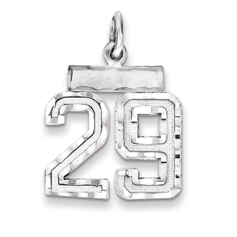 Adjustable Charm Bracelets For A Perfect Fit Sterling Silver, Varsity Collection, Small D/C Pendant, Number 29
