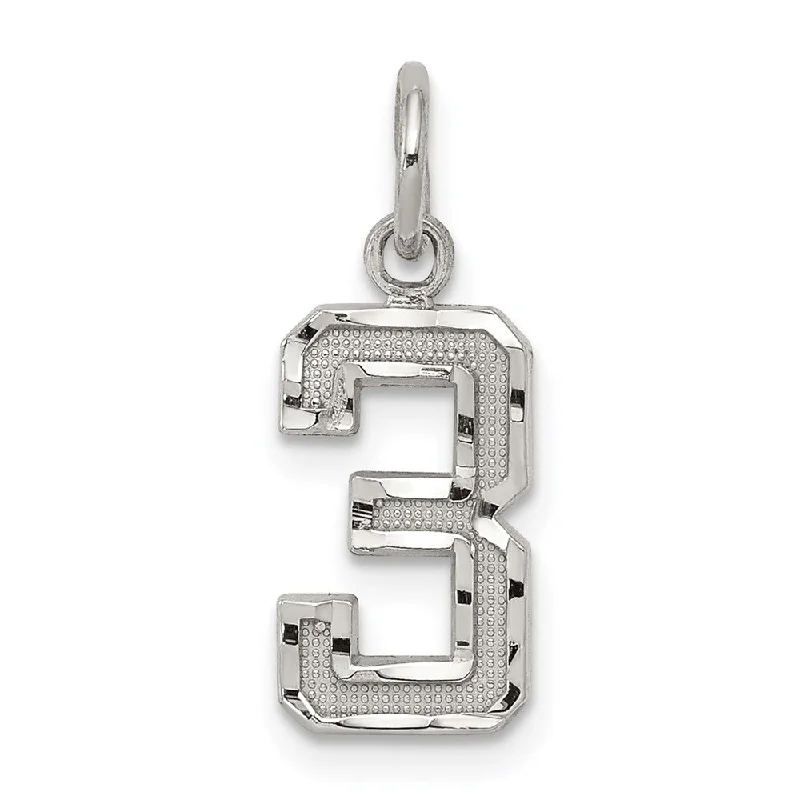 Shop Elegant Jewelry At Unbeatable Prices Sterling Silver, Varsity Collection, Small D/C Pendant, Number 3