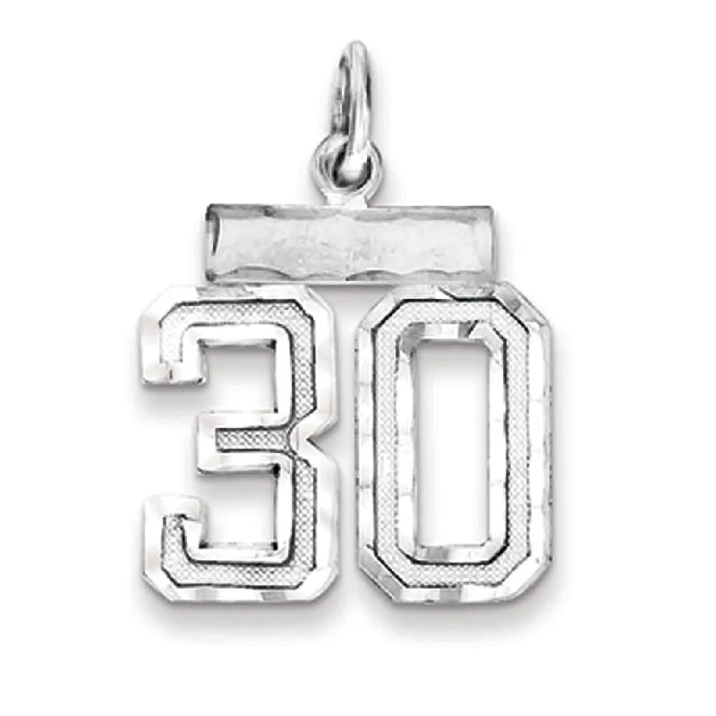 Exclusive Online Discounts On Stylish Jewelry Sterling Silver, Varsity Collection, Small D/C Pendant, Number 30