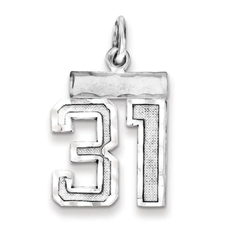 Buy More, Save More On Stunning Jewelry Pieces Sterling Silver, Varsity Collection, Small D/C Pendant, Number 31