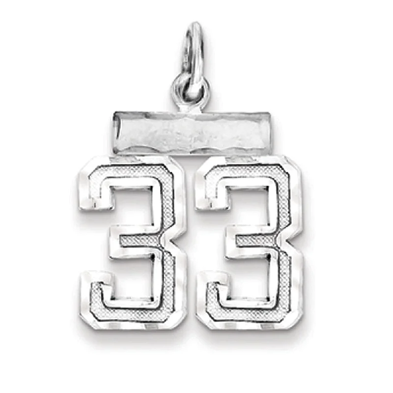 Unique Jewelry Designs Now At Discounted Rates Sterling Silver, Varsity Collection, Small D/C Pendant, Number 33