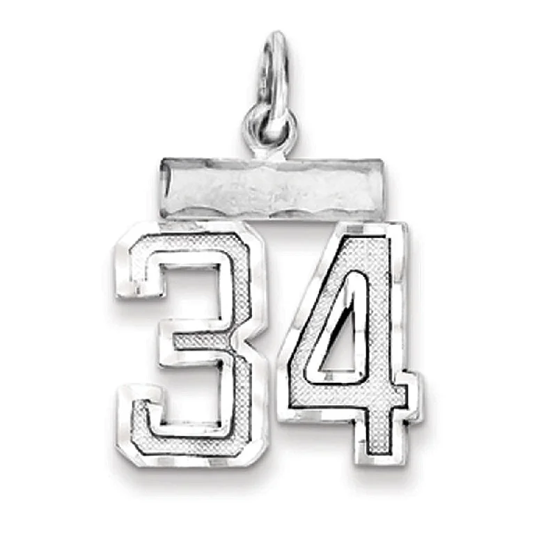 Luxury Jewelry Sale – Elegant Styles At Unbeatable Prices Sterling Silver, Varsity Collection, Small D/C Pendant, Number 34 Luxury Jewelry Sale – Elegant Styles At Unbeatable Prices Sterling Silver, Varsity Collection, Small D/C Pendant, Number 34