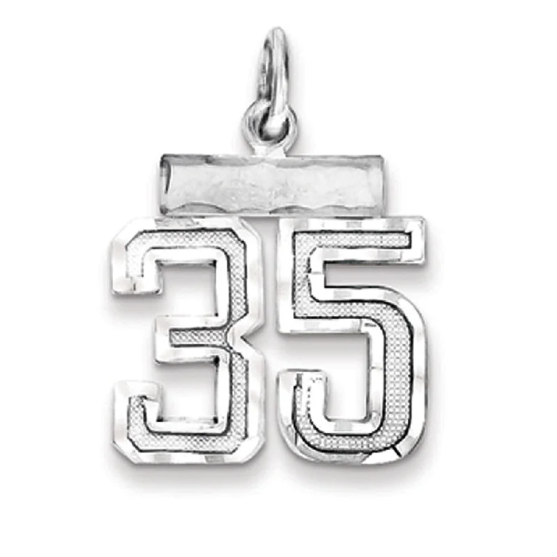 Special Deals On Handcrafted And Designer Jewelry Sterling Silver, Varsity Collection, Small D/C Pendant, Number 35 Special Deals On Handcrafted And Designer Jewelry Sterling Silver, Varsity Collection, Small D/C Pendant, Number 35