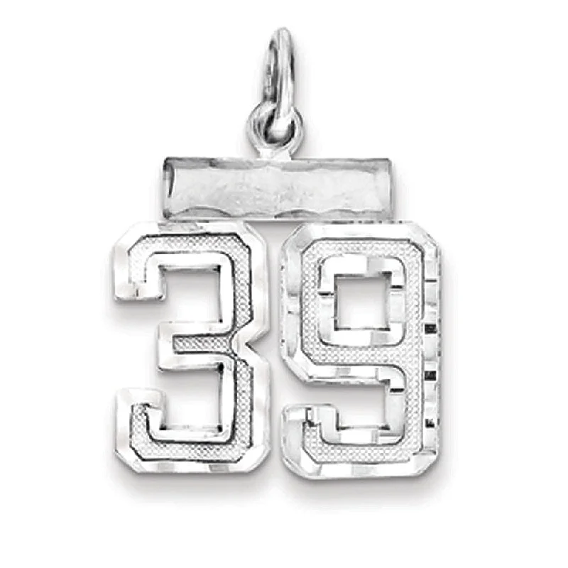 Luxury Jewelry At Unbeatable Discounts Sterling Silver, Varsity Collection, Small D/C Pendant, Number 39 Luxury Jewelry At Unbeatable Discounts Sterling Silver, Varsity Collection, Small D/C Pendant, Number 39