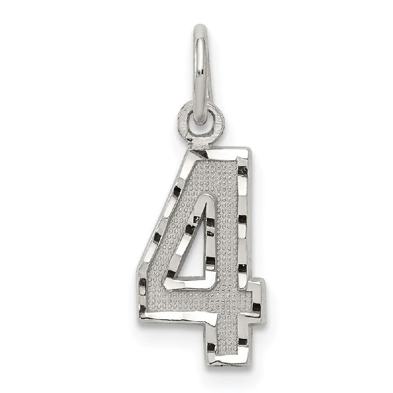 Flash Sale On Stunning Jewelry – Don't Miss Out Sterling Silver, Varsity Collection, Small D/C Pendant, Number 4 Flash Sale On Stunning Jewelry – Don't Miss Out Sterling Silver, Varsity Collection, Small D/C Pendant, Number 4